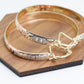 2.12 Circle and Swirl Design Tri-Tone Rose Gold, Yellow Golden, & Silver Tone Sparkly Glitter Hoop Earrings, Gold Plated