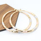 2.36" Inch Diamond Laser Cut Texture Tri-Tone Hoop Earrings, Painted Rose Gold Yellow Gold Silver Tone, 18k Gold Filled Plated