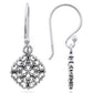 Vintage Filigree Boho Bohemian Floral Flower Dangle Drop Earrings, 925 Sterling Silver, 0.90" Inch
