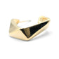 1 Inch Modern Square Geometric Abstract Sculpture Half Hoop Earrings for Women, Gold Filled, Push Back Closures