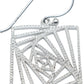 Modern Art Geometric Statement Openwork Spiral Square Dangle Hook Earrings, 1.50" Inches, Fish Hooks, 925 Sterling Silver