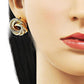 0.90 Inch Chunky Knot Stud Hoop Earrings for Women, Gold Filled Plated, Push Back Closures