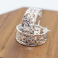 0.80" Inch Vintage Filigree Hoop Earrings, Openwork Chunky Mesh Filigree Heart Lace Design, Lightweight & Hypoallergenic, 925 Sterling Silver