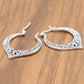 Sterling Silver Filigree Hoop Earrings, Vintage Style Openwork Design, Heart Details, 31mm
