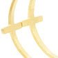 Pure Ziva Yellow Gold Tone Christian Cross Hoop Earrings, 1.75 Inch, Stainless Steel, Nickel Free