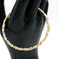 Beautiful Mixed Texture Twisting and Sparkling Bangle Cuff Bracelet, Two Tone Yellow Gold Filled & Silver, 2.5" Inch Diameter