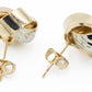 Pure Ziva 14mm Two Tone Yellow Gold and Silver Bow Knot Chunky Stud Earrings for Women, Stainless Steel