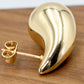 Chunky Teardrop Stud Earrings, 18k Yellow Gold Filled, 1 Inch Drop Length, Post Back