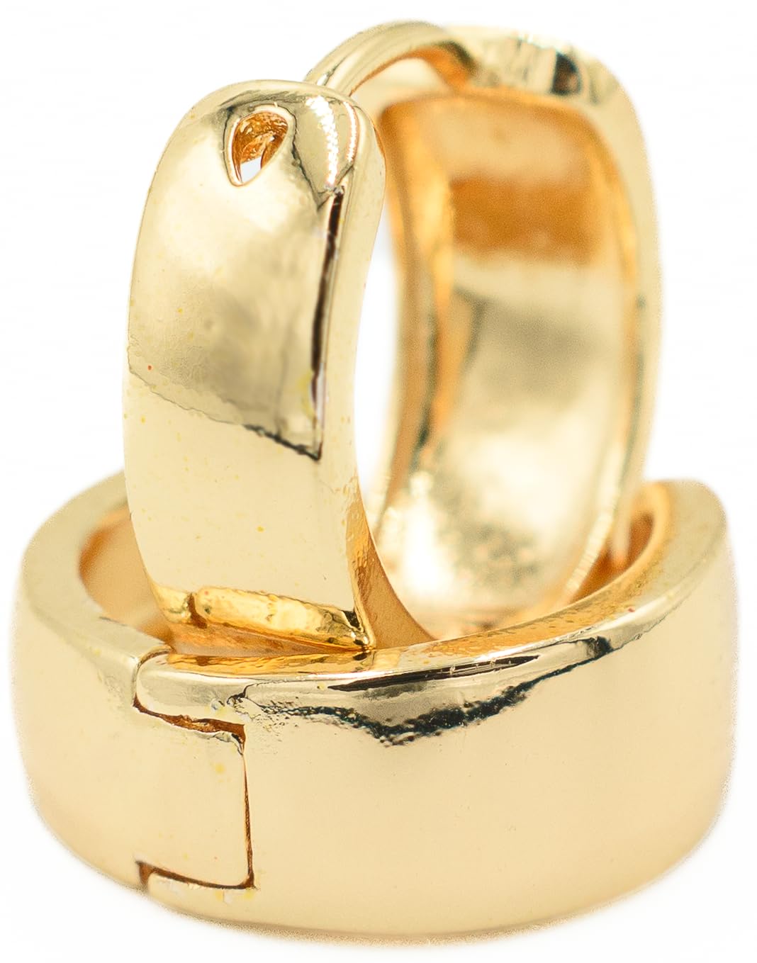 Gold Tone Hoop Earrings for Women, 18k Yellow Gold Filled (Classic Huggies)