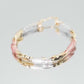 1.50" Twisted Rope Vintage Retro Wave Tri-Tone Rose Gold, Yellow Golden, & Silver Tone Hoop Earrings, Gold Filled Plated