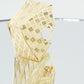 1.75" Inch Geometric Trapezoid Hollow Lace Cut Out Chunky Hoop Earrings, 18k Yellow Gold Filled, Hinge Post