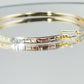 2.75" Inch Tribal Circle & Square Design Three Tri-Tone Rose Gold, Yellow Golden, & Silver Tone Hoop Earrings, Gold Plated